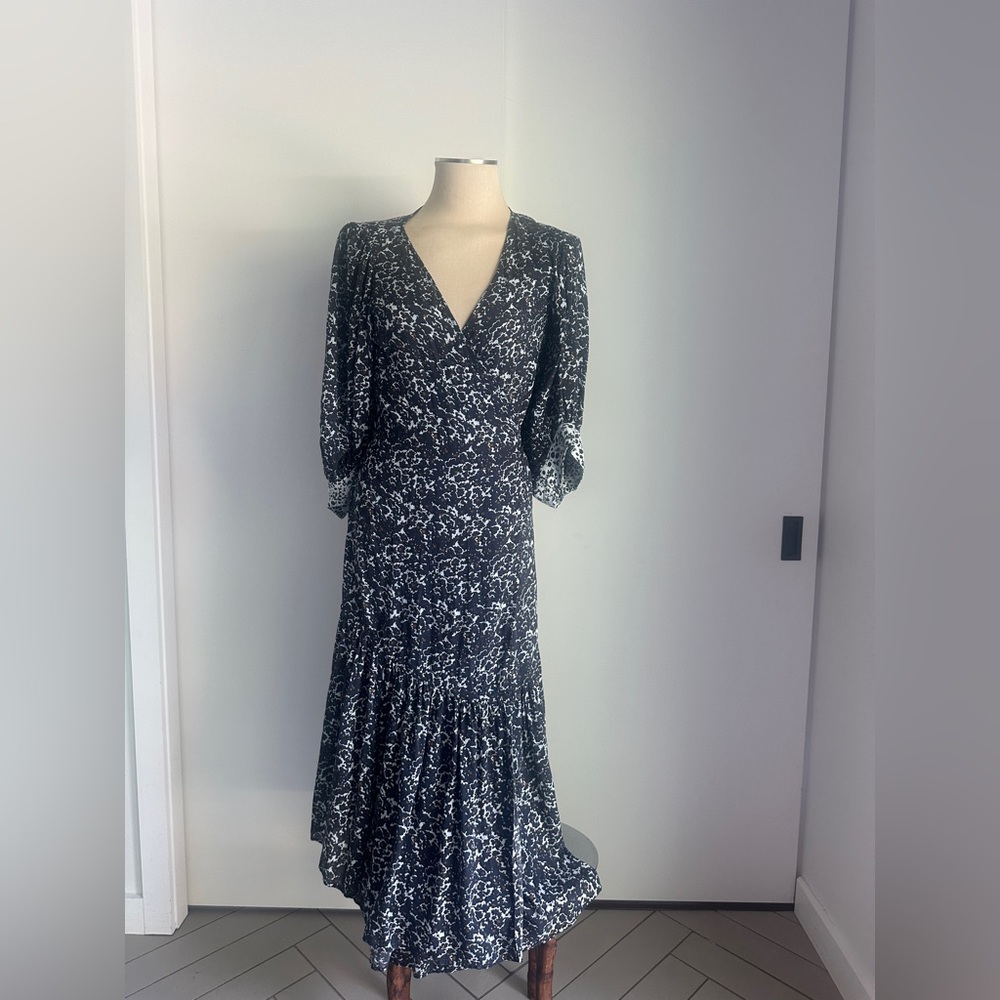 Apiece Apart Black and White Floral Midi Dress - Picture 3 of 7